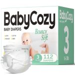 Baby Diapers Size 4(22~37lb),56 Count Babycozy Bouncy Soft Diapers Dry Disposable, 10s Strong Absorption Diapers with Leak Proof System, Hypoallergenic Diapers to Protect Sensitive Baby Skin